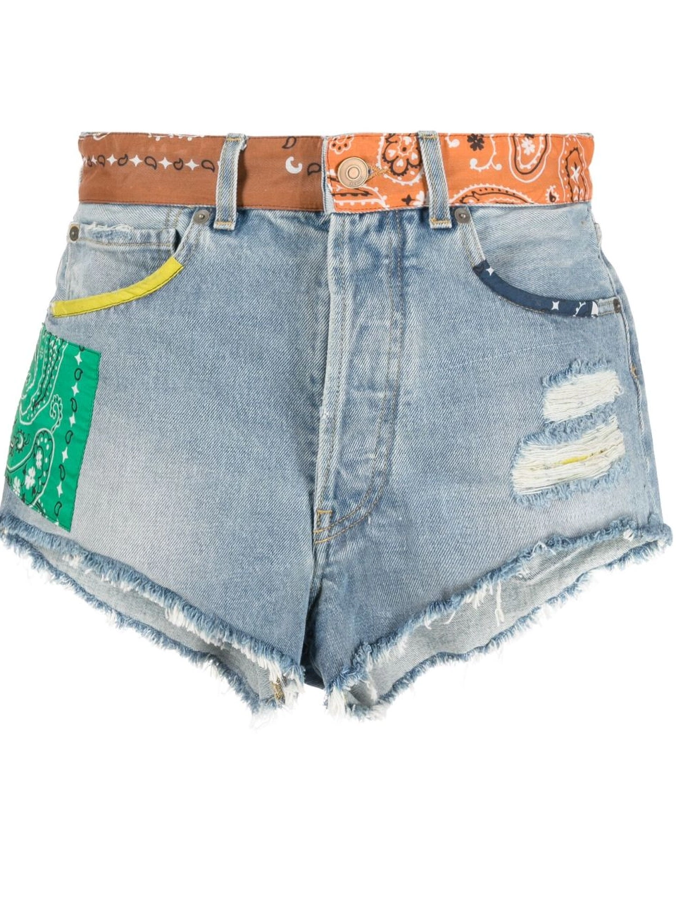 Cheap California Alanui bandana-print shorts Women denim 0810